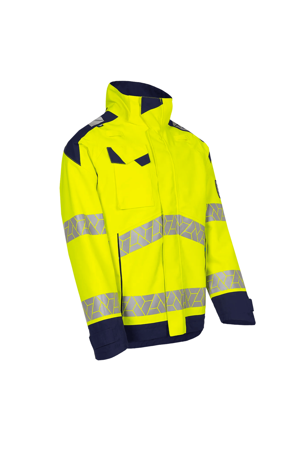 Sioen PRO Japrox in High-vis yellow/Navy blue, side view