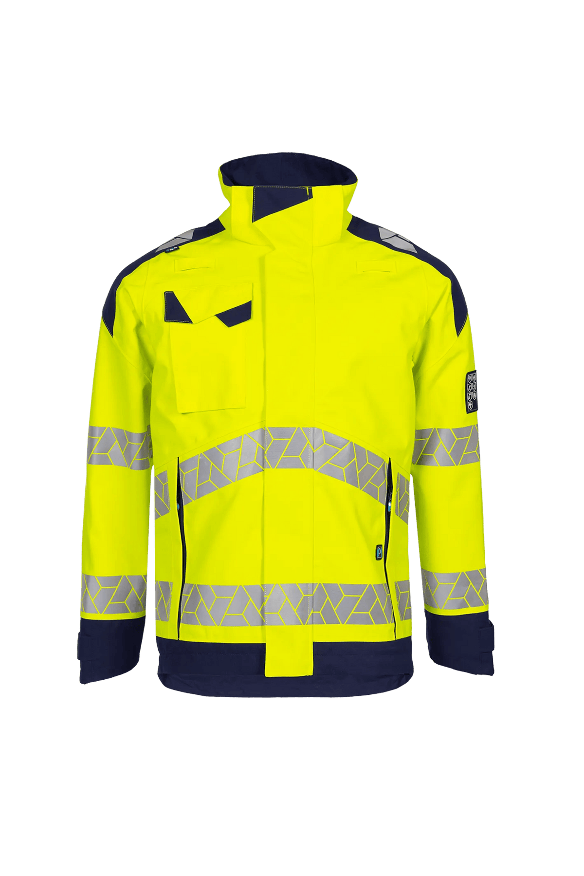 Sioen PRO Japrox in High-vis yellow/Navy blue, front view