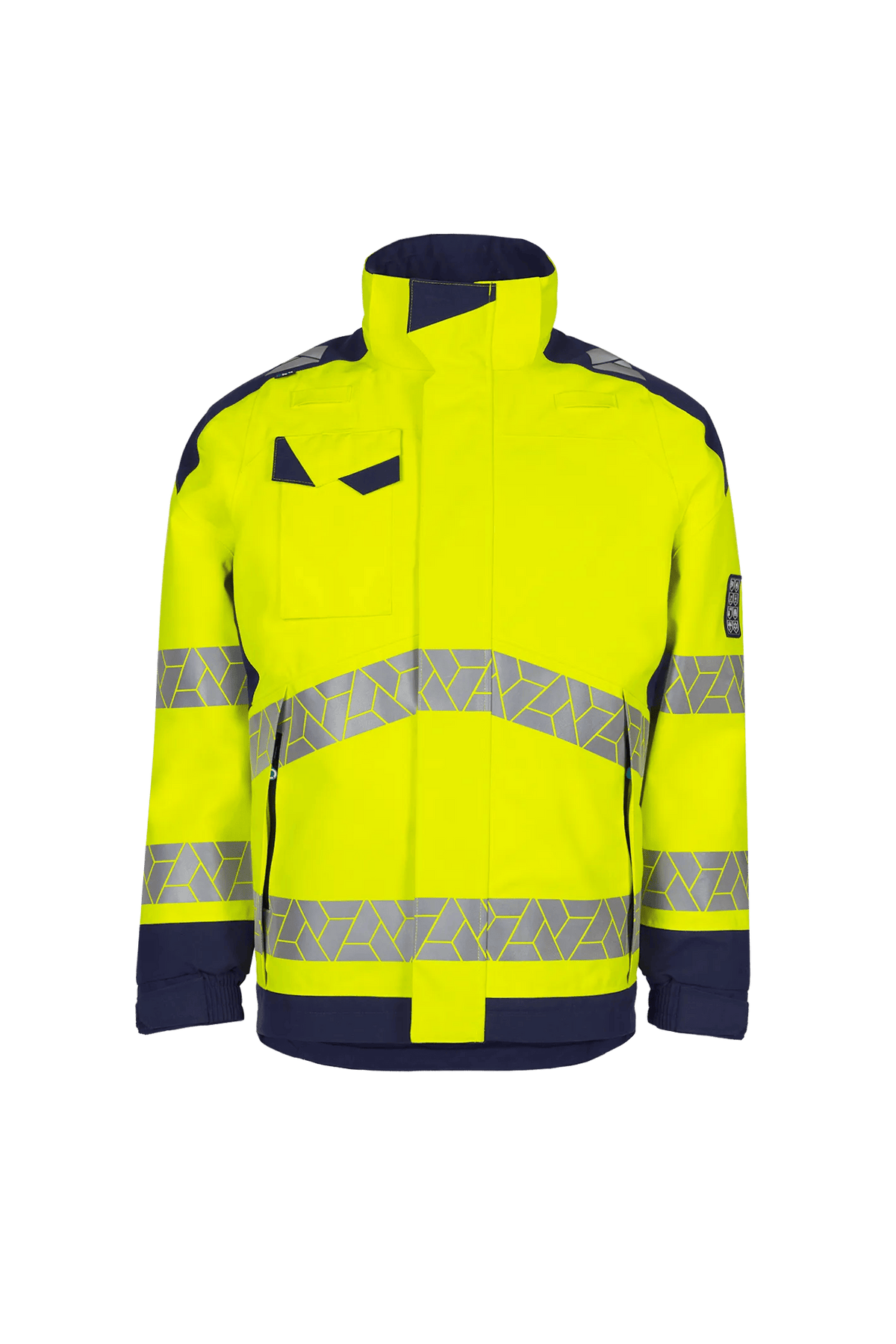 Sioen PRO Wemrox in High-vis yellow/Navy blue, front view