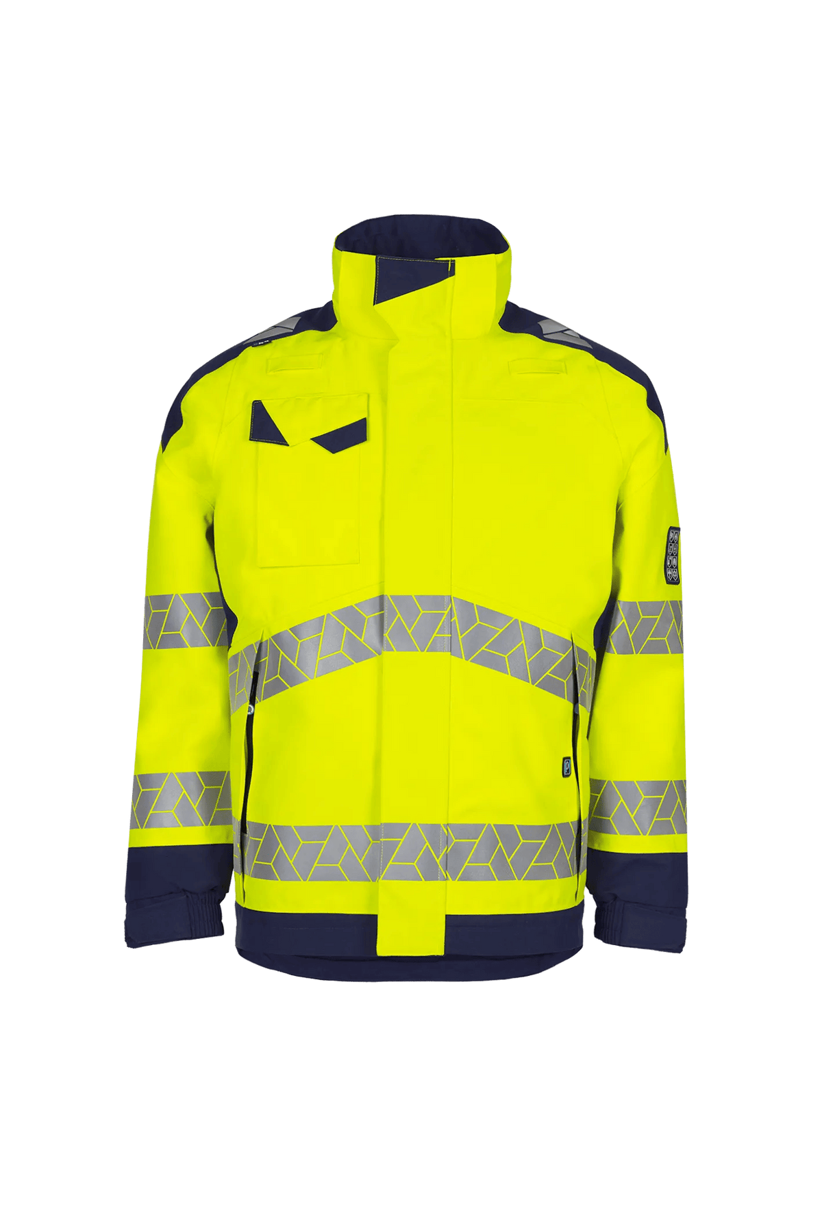 Sioen PRO Wemrox in High-vis yellow/Navy blue, front view