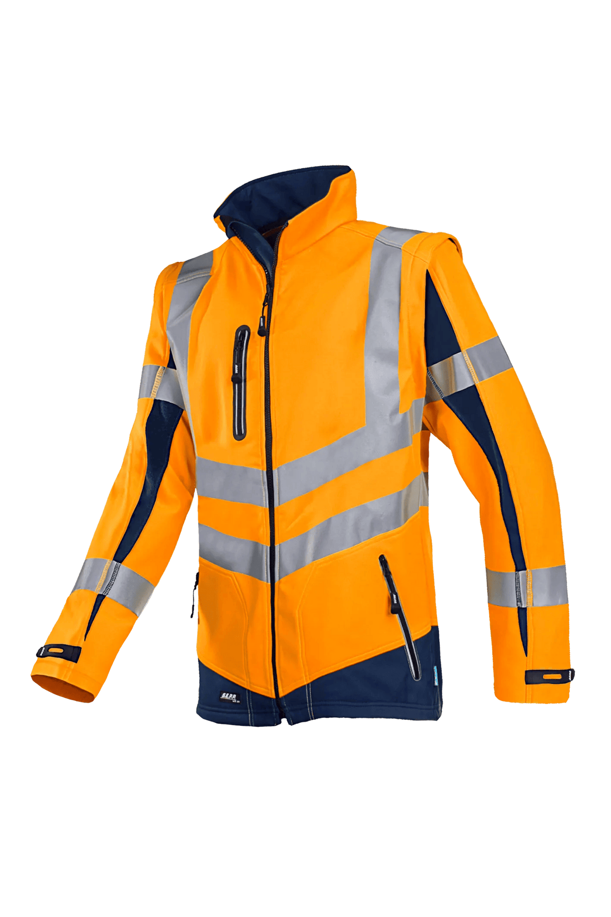 Sioen Malden in High-vis orange/Navy blue, side view
