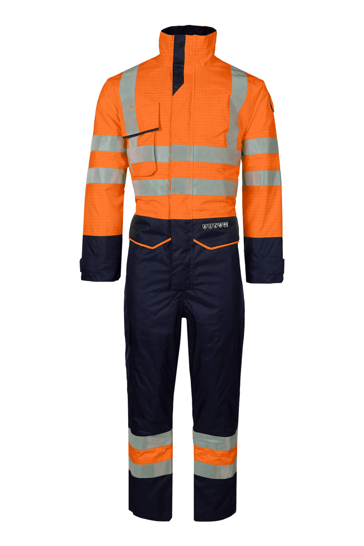 Sioen PRO Carret in High-vis orange/Navy blue, front view
