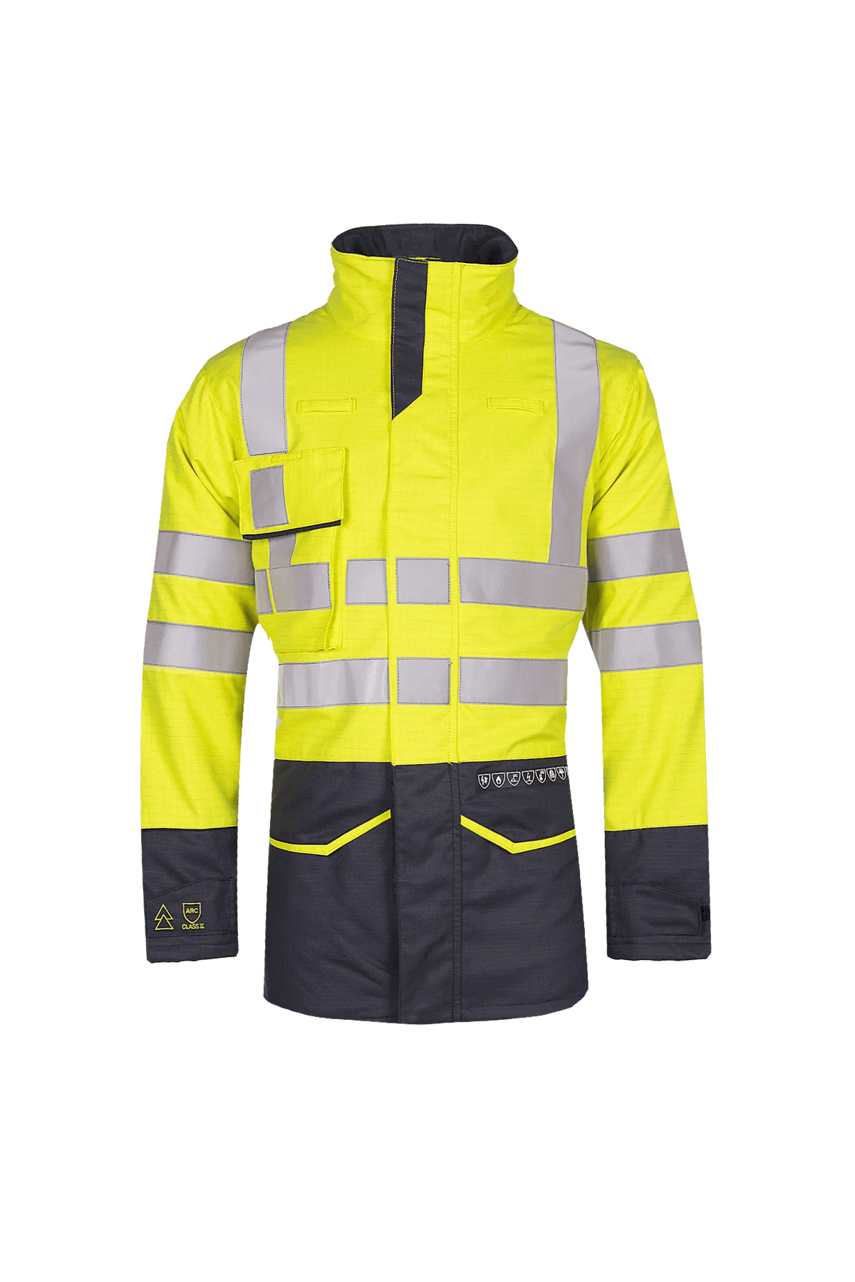 Sioen PRO Glacier in High-vis yellow/Navy blue, front view