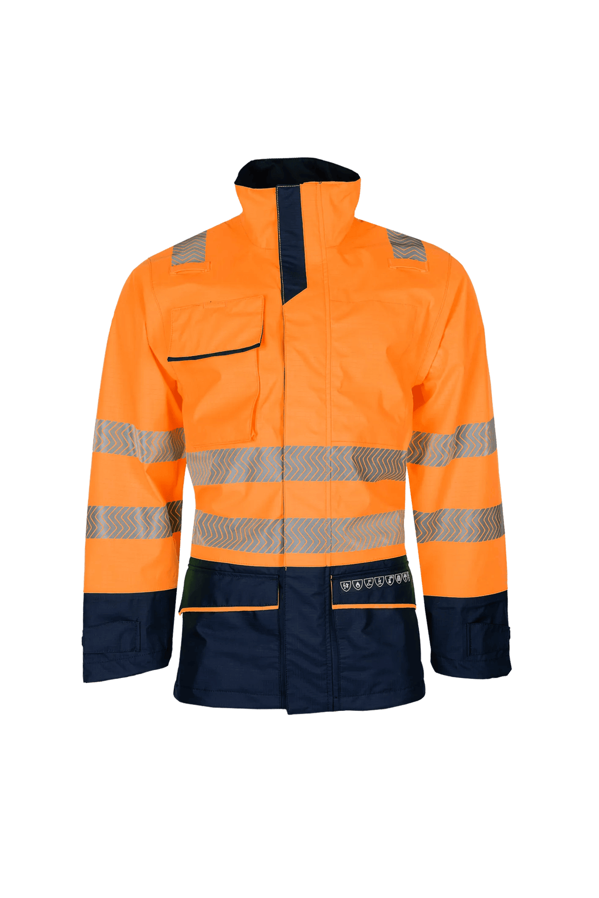 Sioen PRO Torvik in High-vis orange/Navy blue, front view