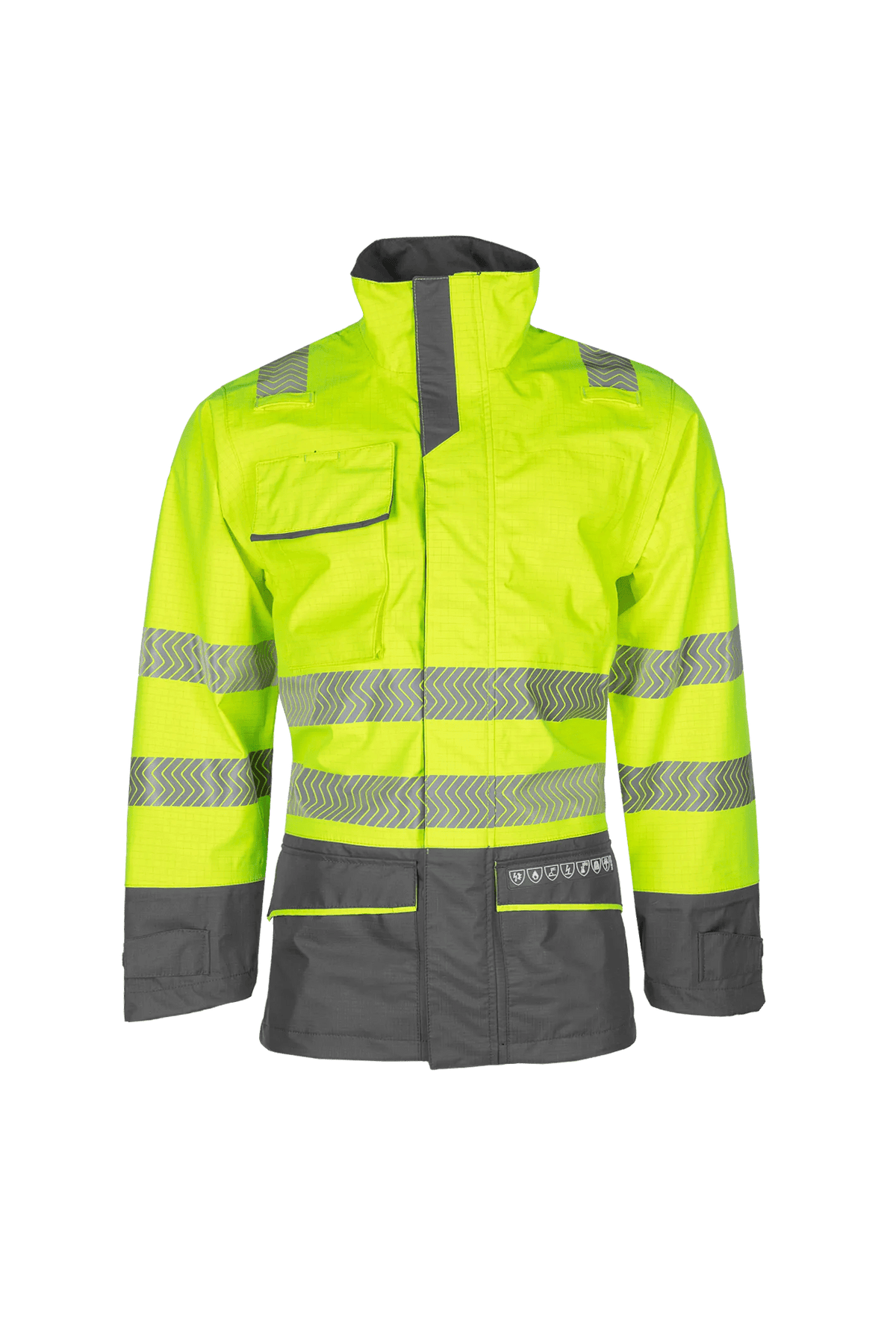 Sioen PRO Torvik in High-vis yellow/Grey, front view