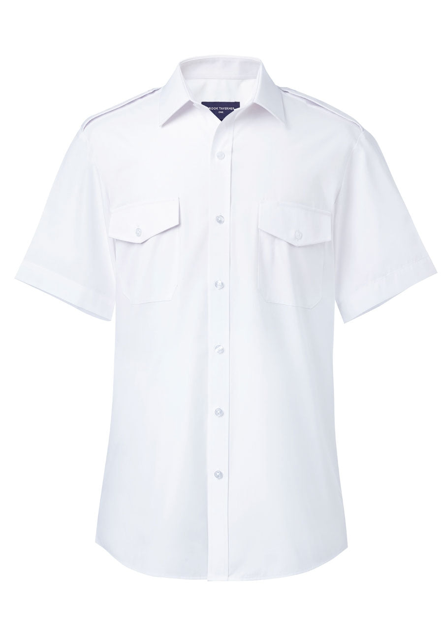 Brook Taverner Orion Pilot Shirt in White, main product image