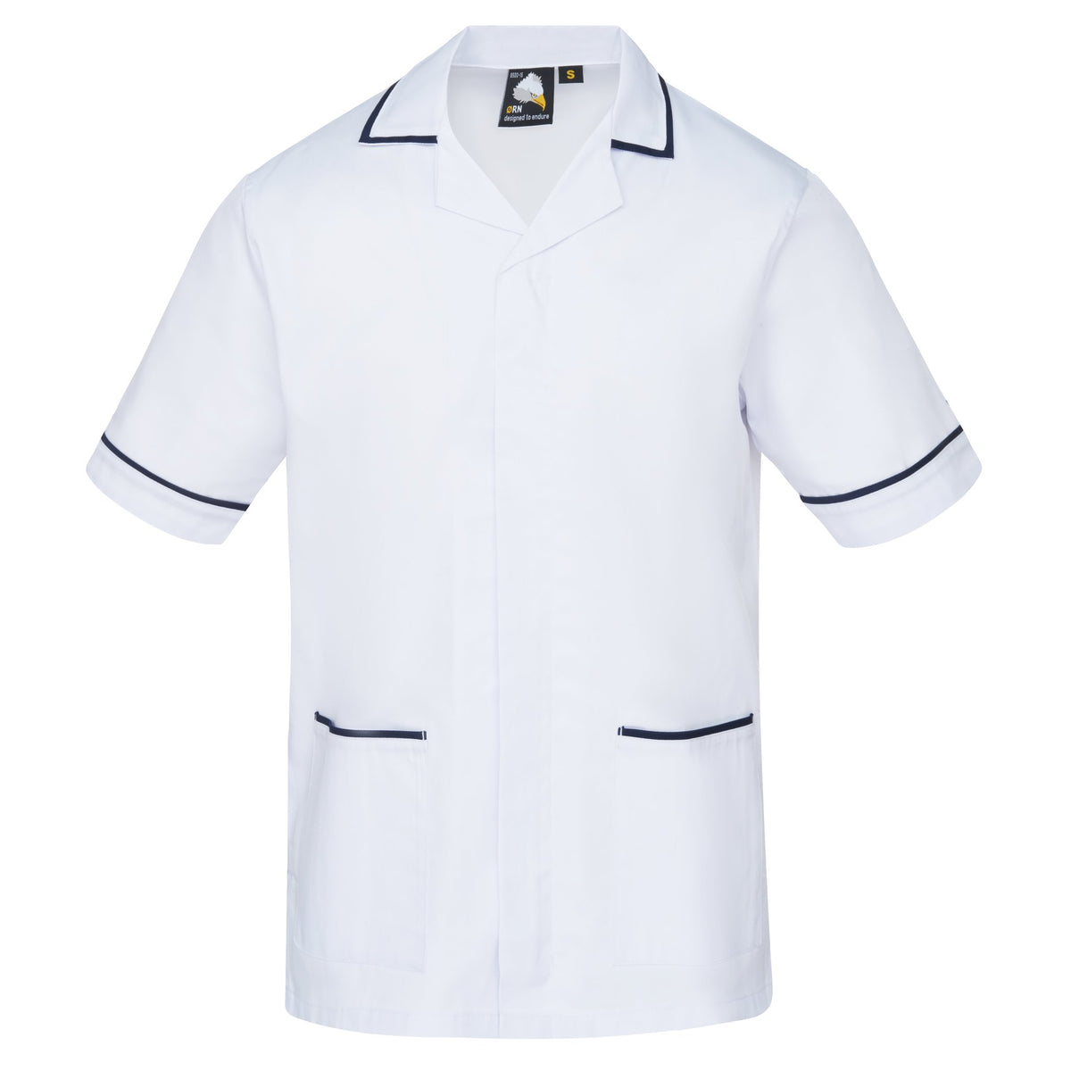 Orn Darwin Male Tunic - White - Navy - front