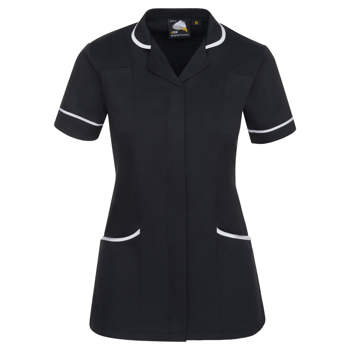 Orn Florence Classic Tunic - Black - White - Front