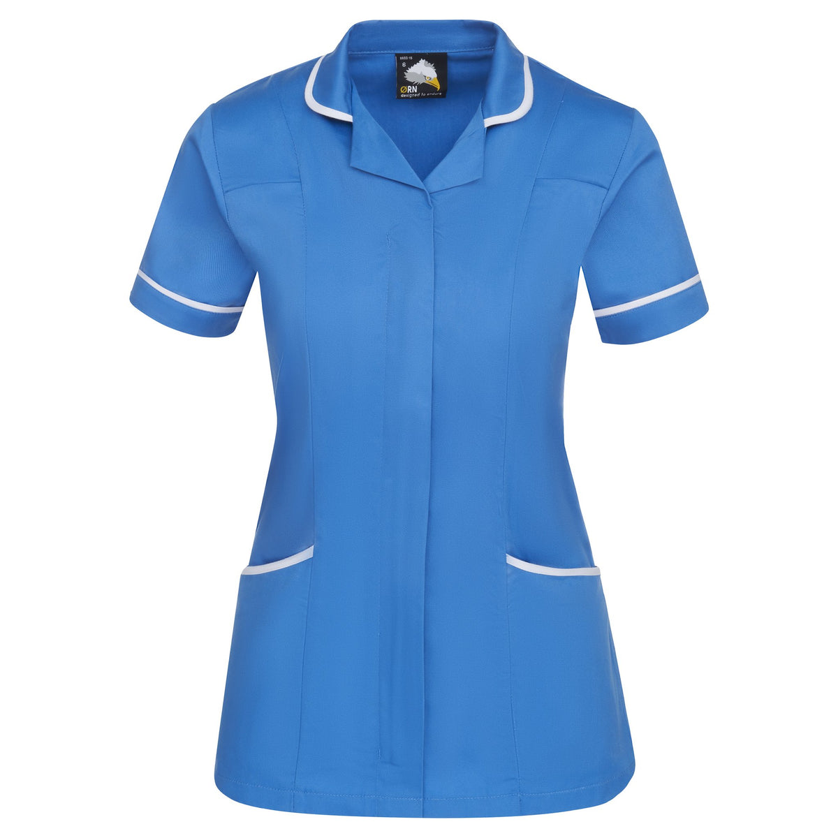 Orn Florence Classic Tunic - Hospital Blue - White - front