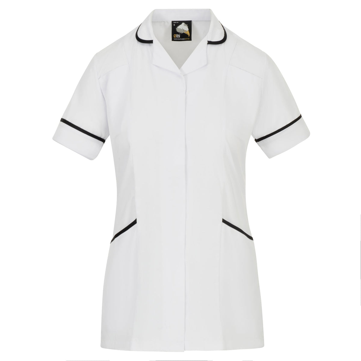 Orn Florence Classic Tunic - White - Black - front