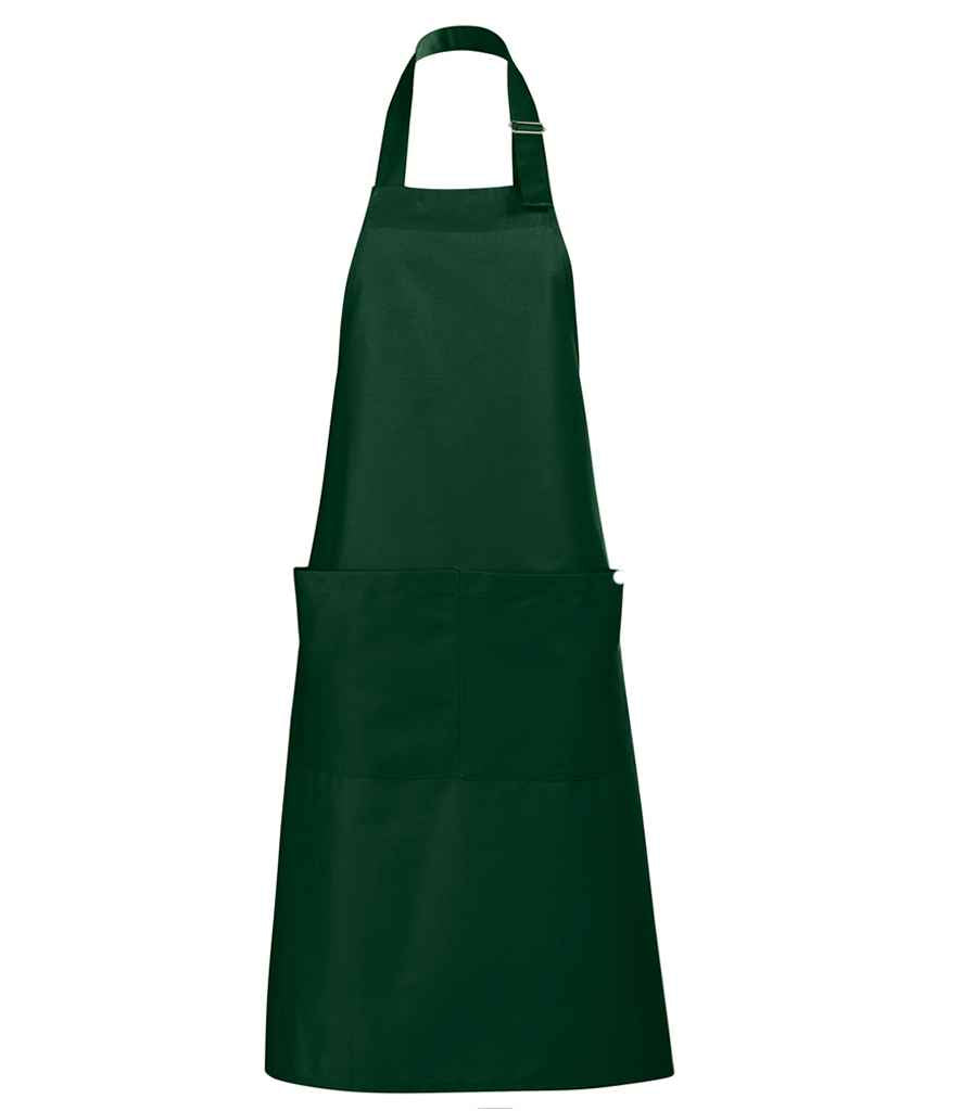 SOL'S Gala Long Bib Apron in Bottle Green, front view