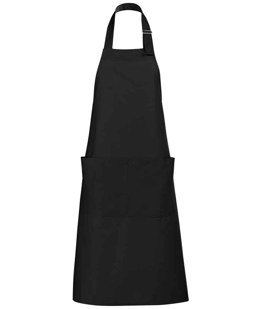 SOL'S Gala Long Bib Apron in Deep Black, front view
