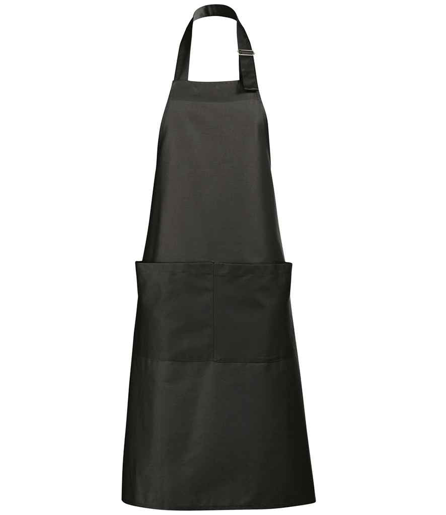 SOL'S Gala Long Bib Apron in Dark Grey, front view
