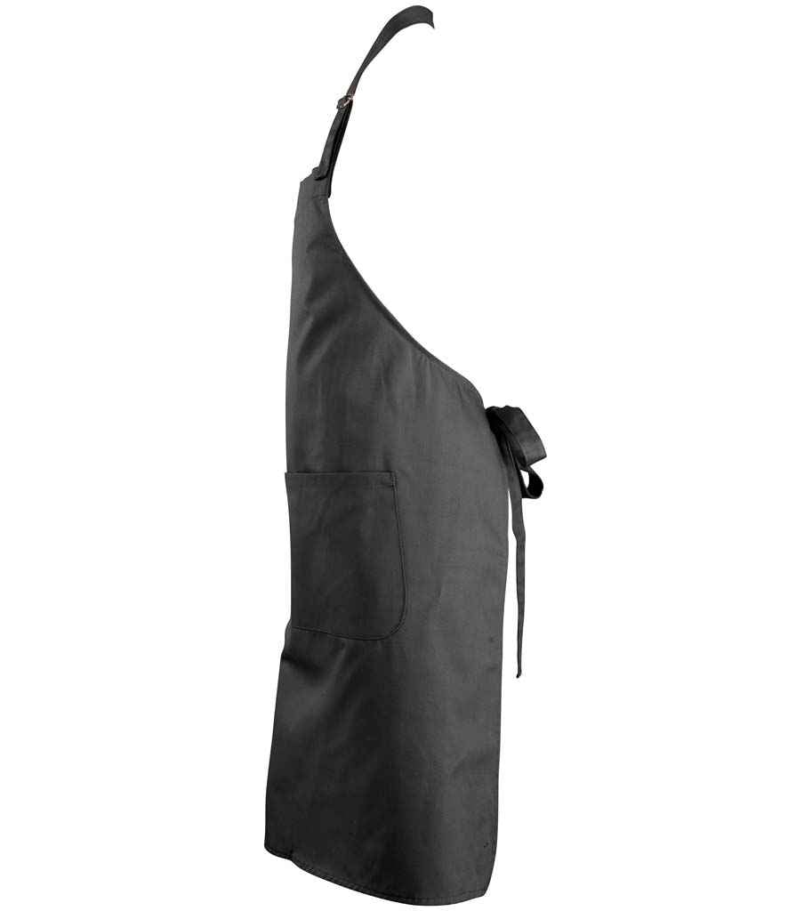 SOL'S Gala Long Bib Apron in Dark Grey, side view