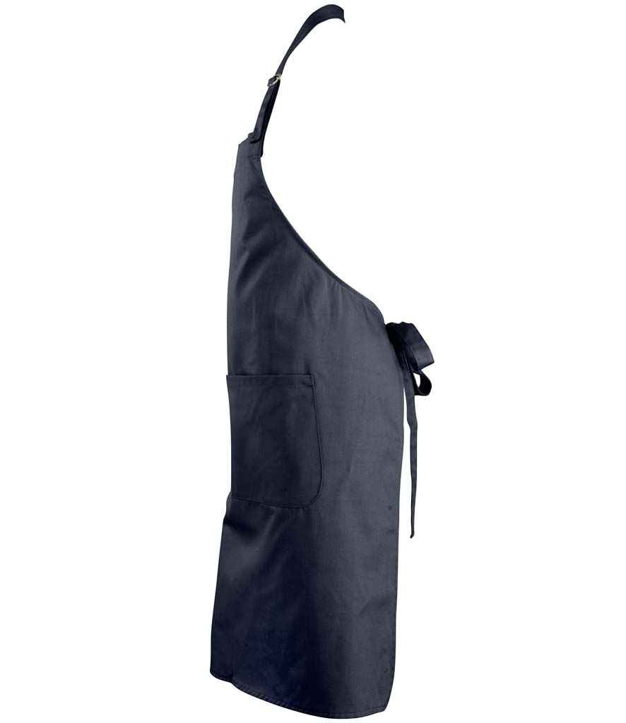 SOL'S Gala Long Bib Apron in Navy, side view