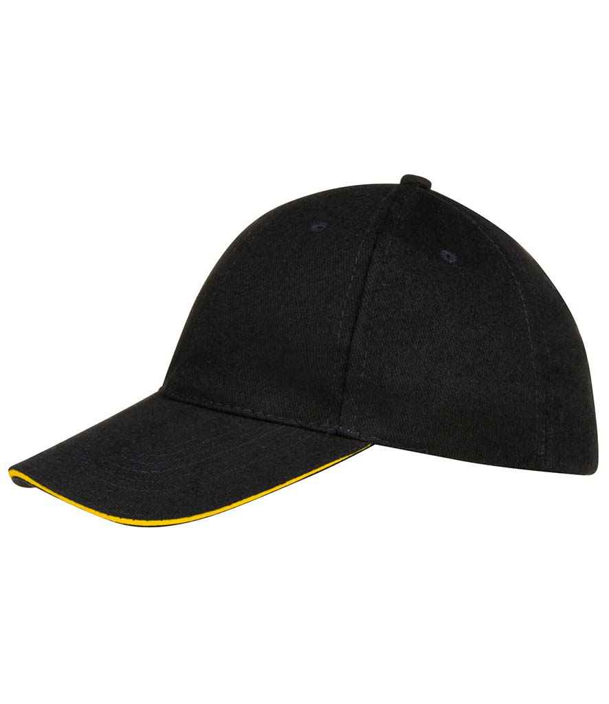 SOL'S Buffalo Cap in Black/Yellow, front view