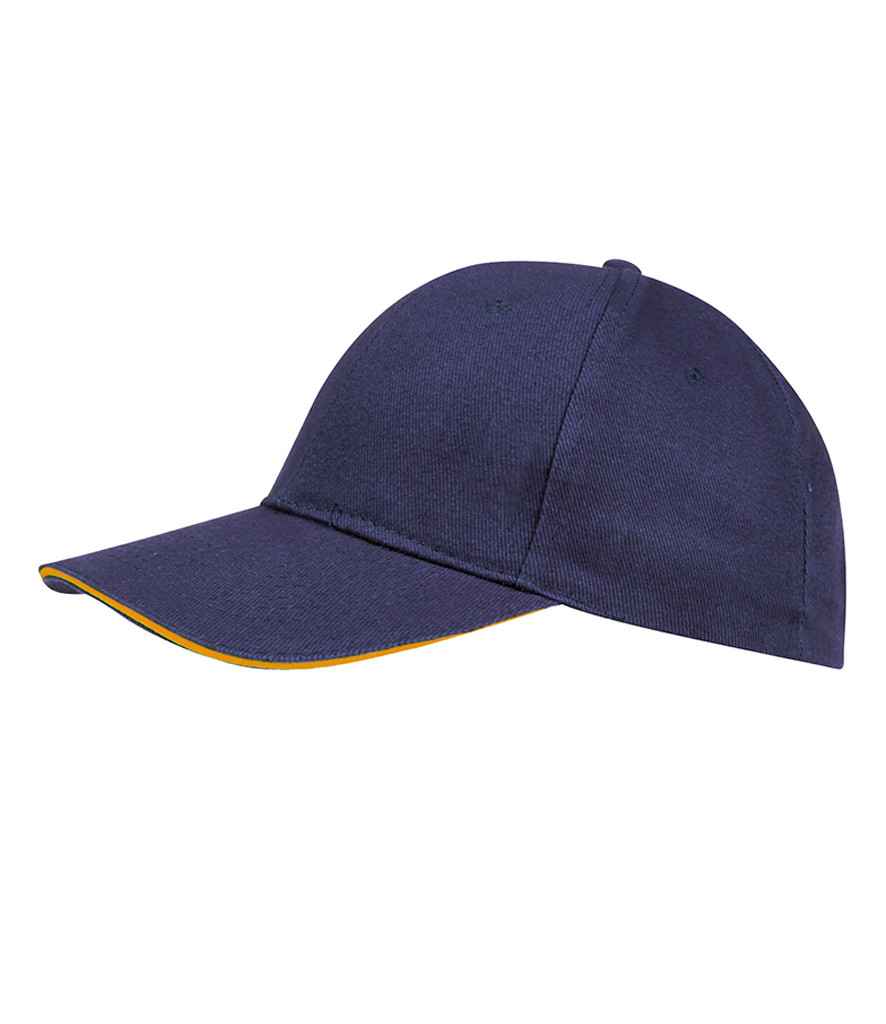 SOL'S Buffalo Cap in French Navy/Neon Orange, front view