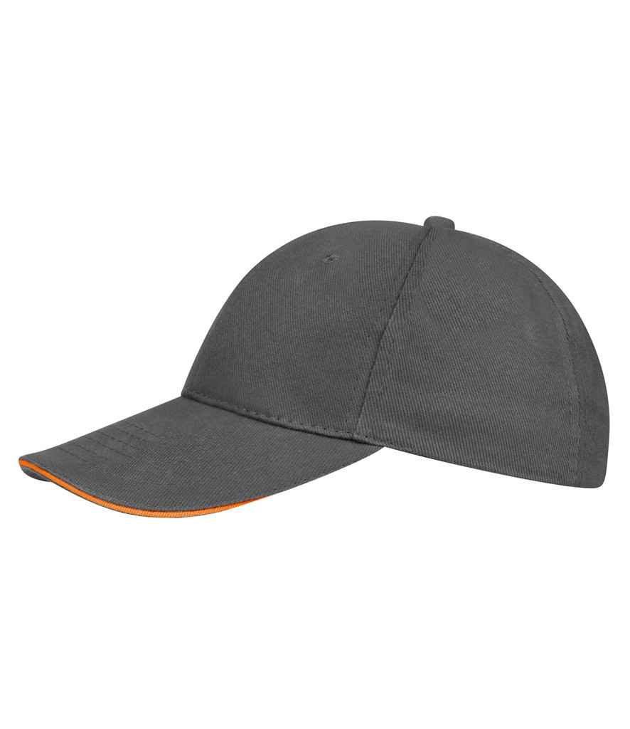 SOL'S Buffalo Cap in Grey/Orange, front view