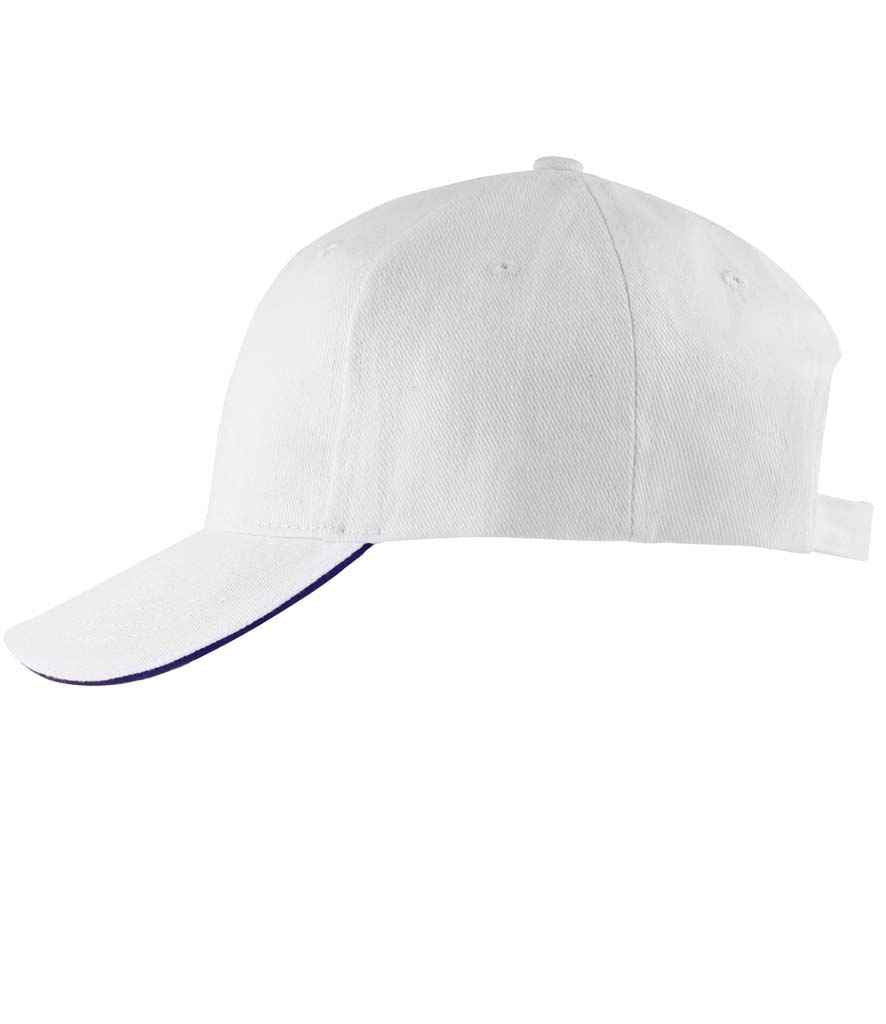 SOL'S Buffalo Cap in White/Navy, back view