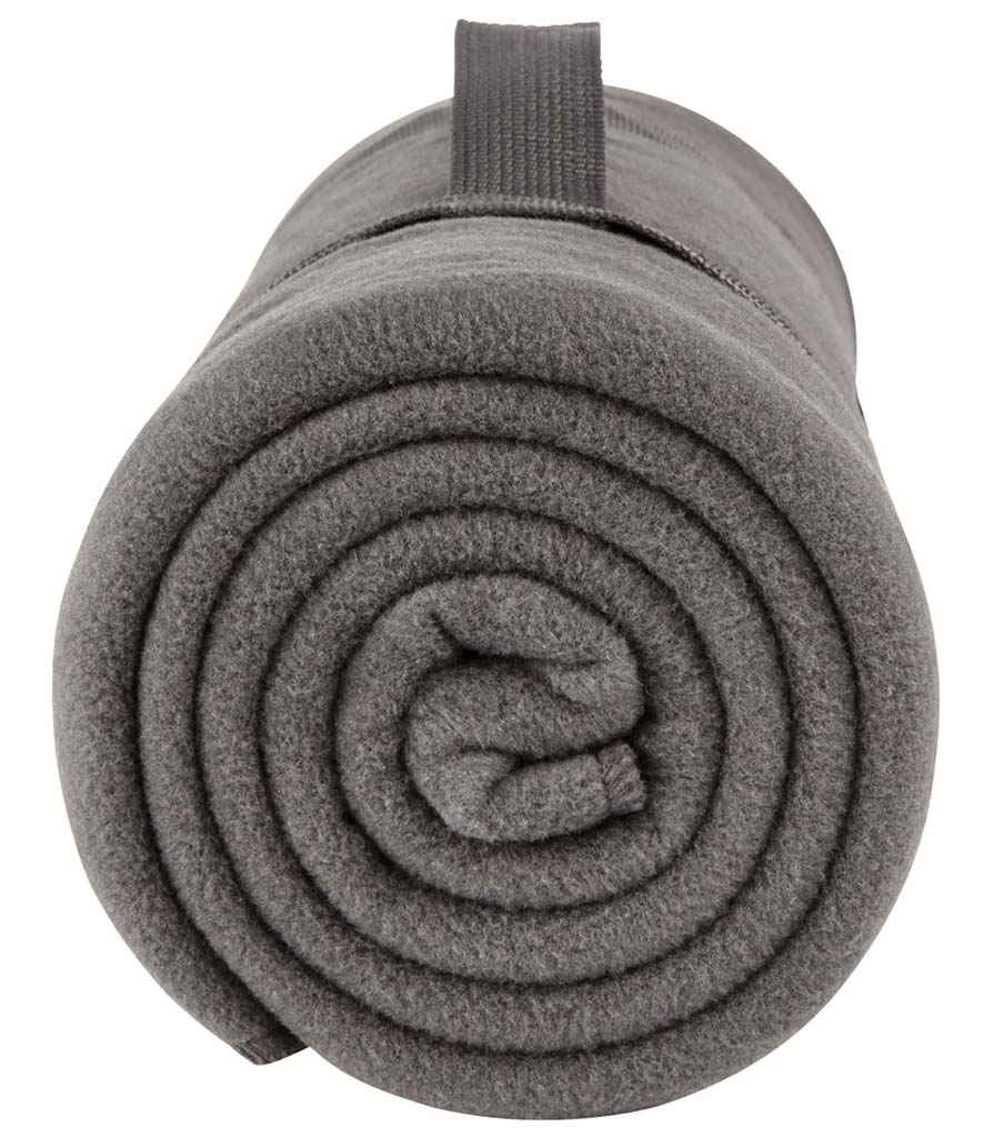 SOL'S Plaid Fleece Blanket in Charcoal, side view