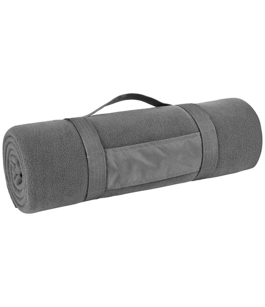 SOL'S Plaid Fleece Blanket in Charcoal, front view