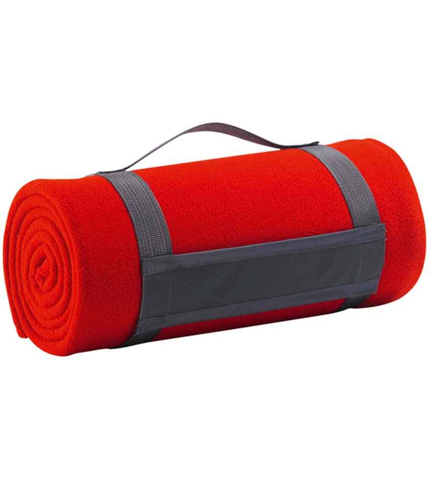SOL'S Plaid Fleece Blanket in Red, front view