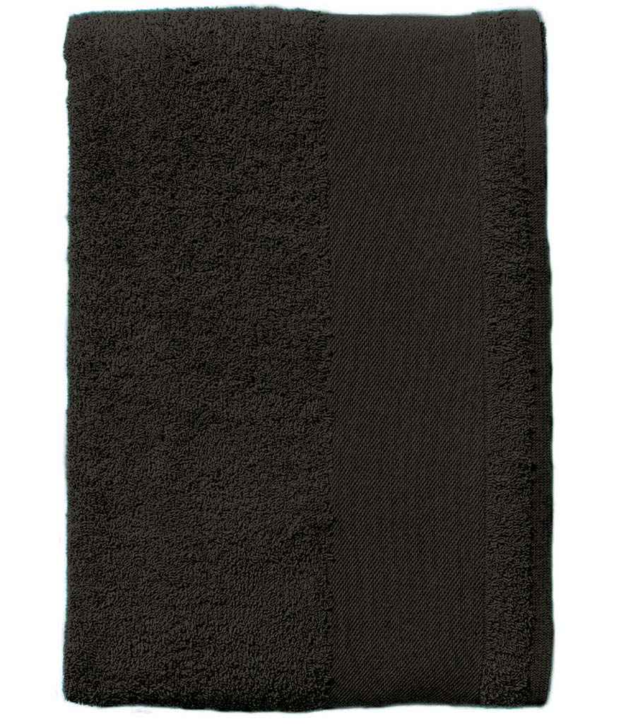 SOL'S Island 50 Hand Towel in Black, front view