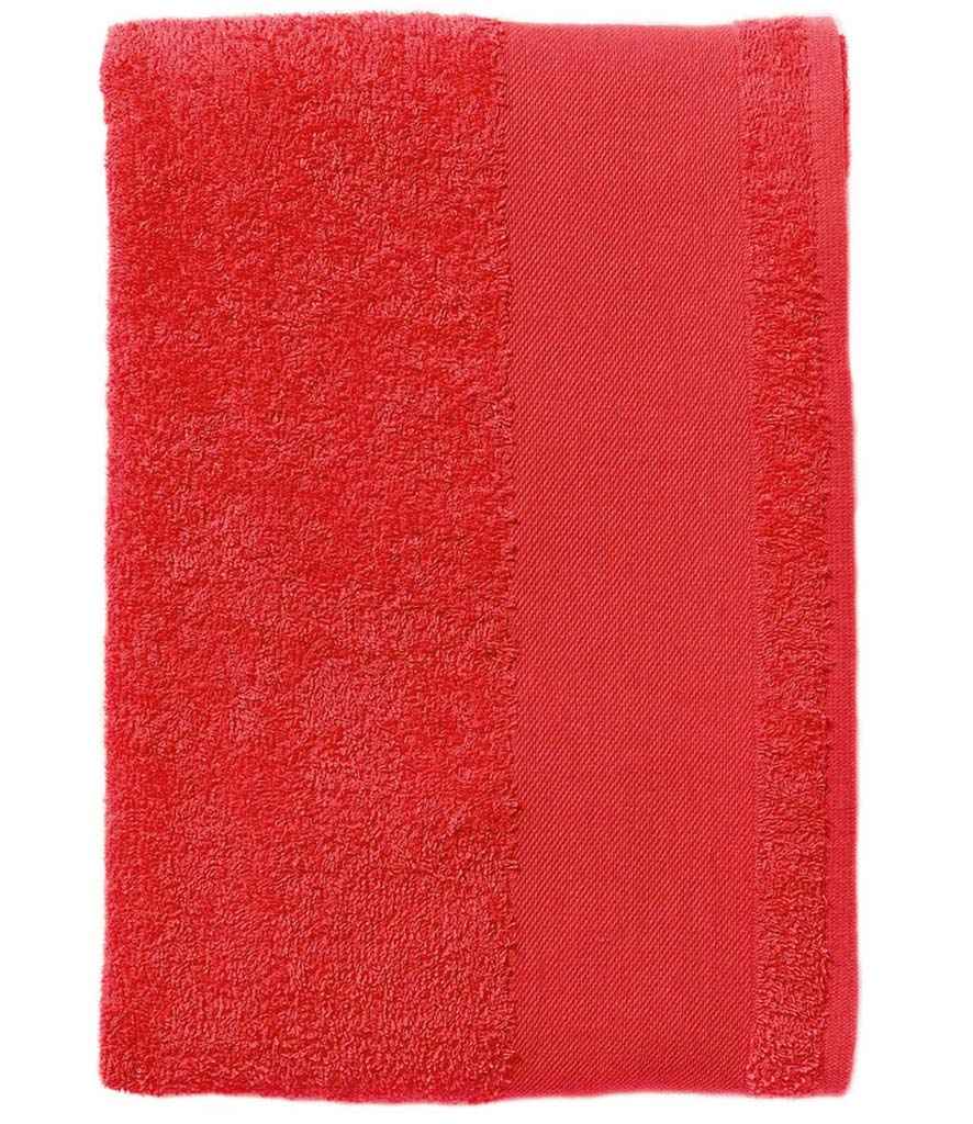SOL'S Island 50 Hand Towel in Red, front view