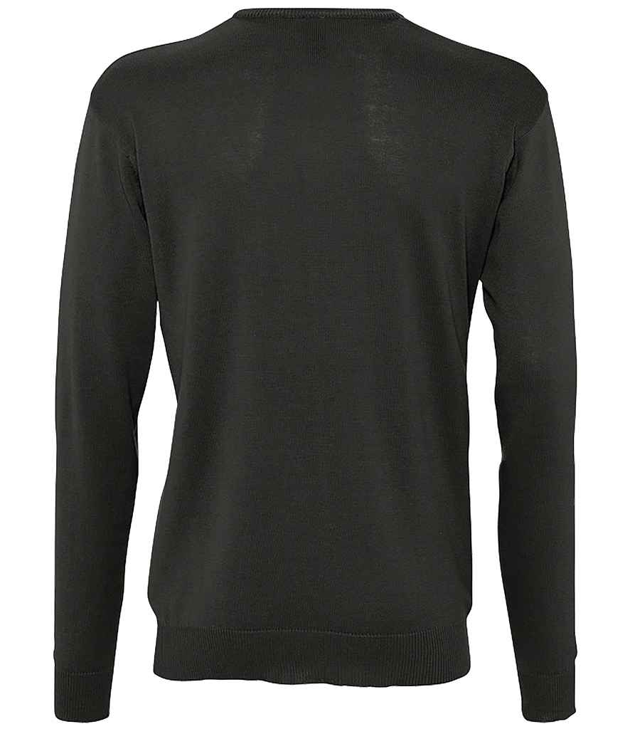 SOL'S Galaxy Cotton Acrylic V Neck Sweater in Black, back view