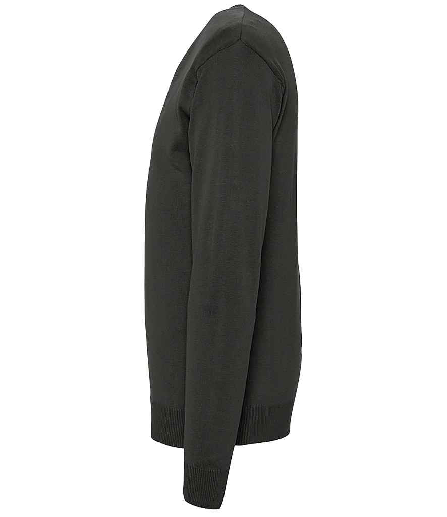 SOL'S Galaxy Cotton Acrylic V Neck Sweater in Black, side view