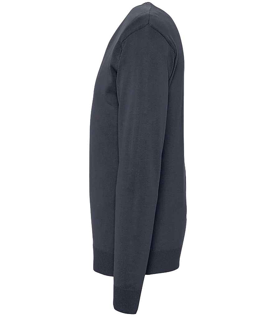 SOL'S Galaxy Cotton Acrylic V Neck Sweater in Navy, side view