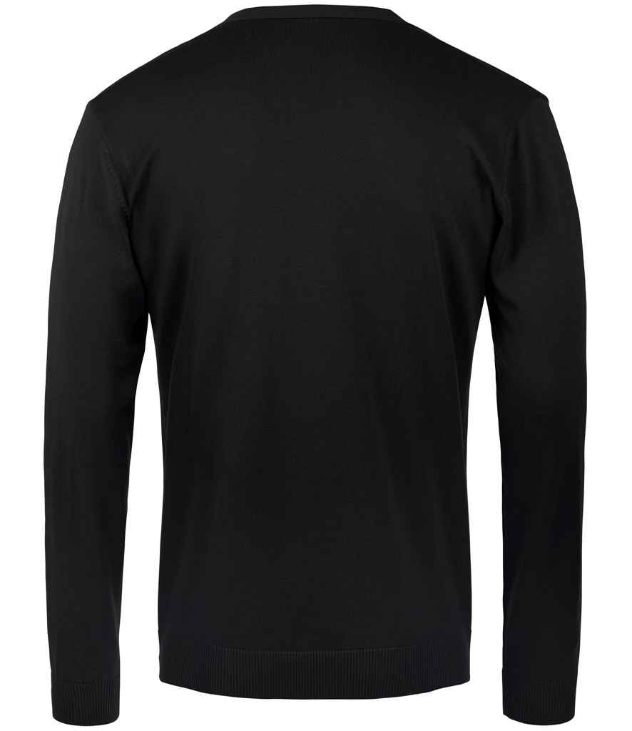 SOL'S Golden Cotton Acrylic V Neck Cardigan in Black, back view