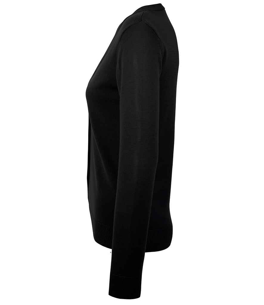 SOL'S Ladies Golden Cotton Acrylic V Neck Cardigan in Black, side view