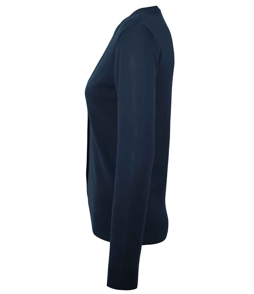 SOL'S Ladies Golden Cotton Acrylic V Neck Cardigan in Navy, side view