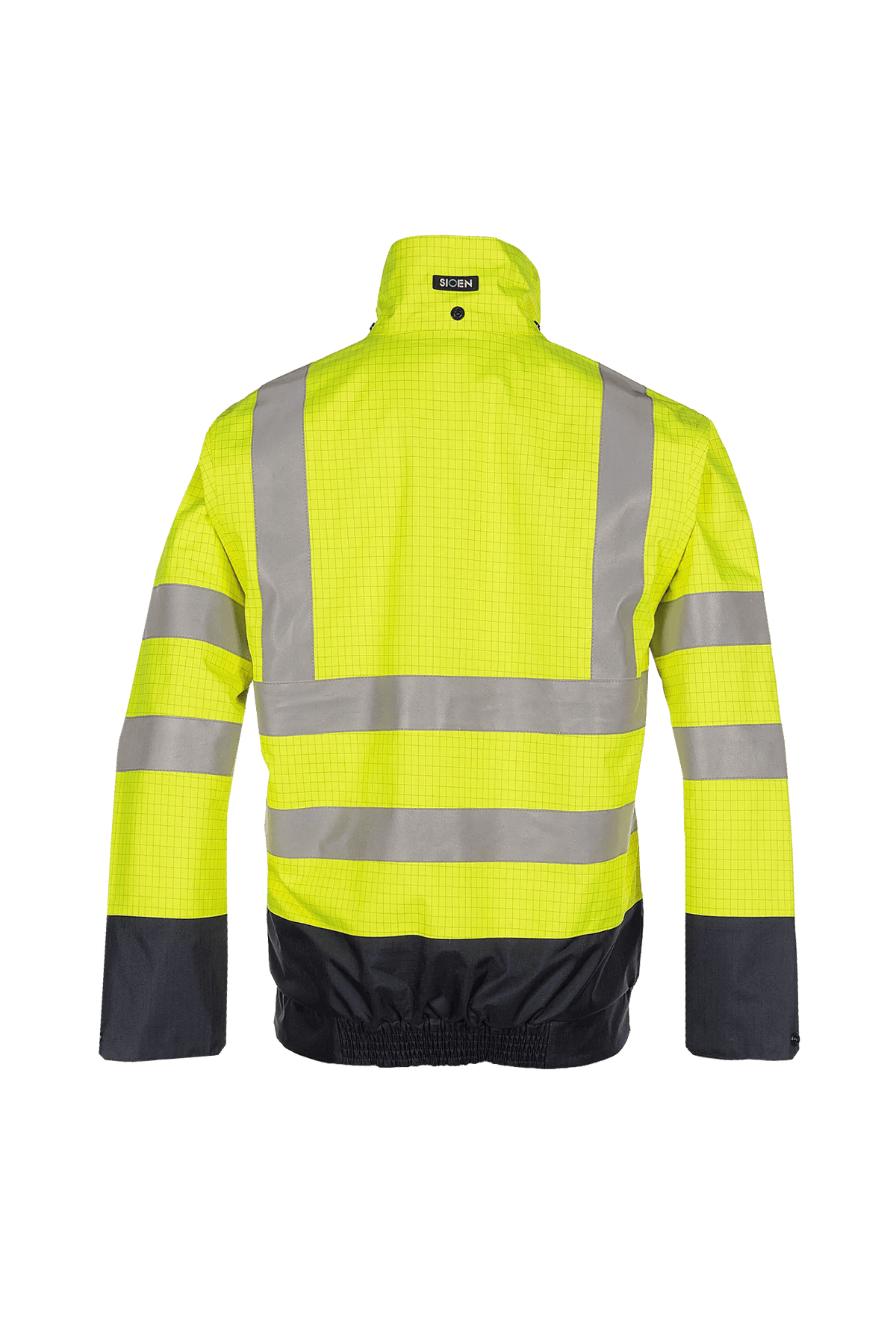 Sioen PRO Jibou in High-vis yellow/Navy blue, back view