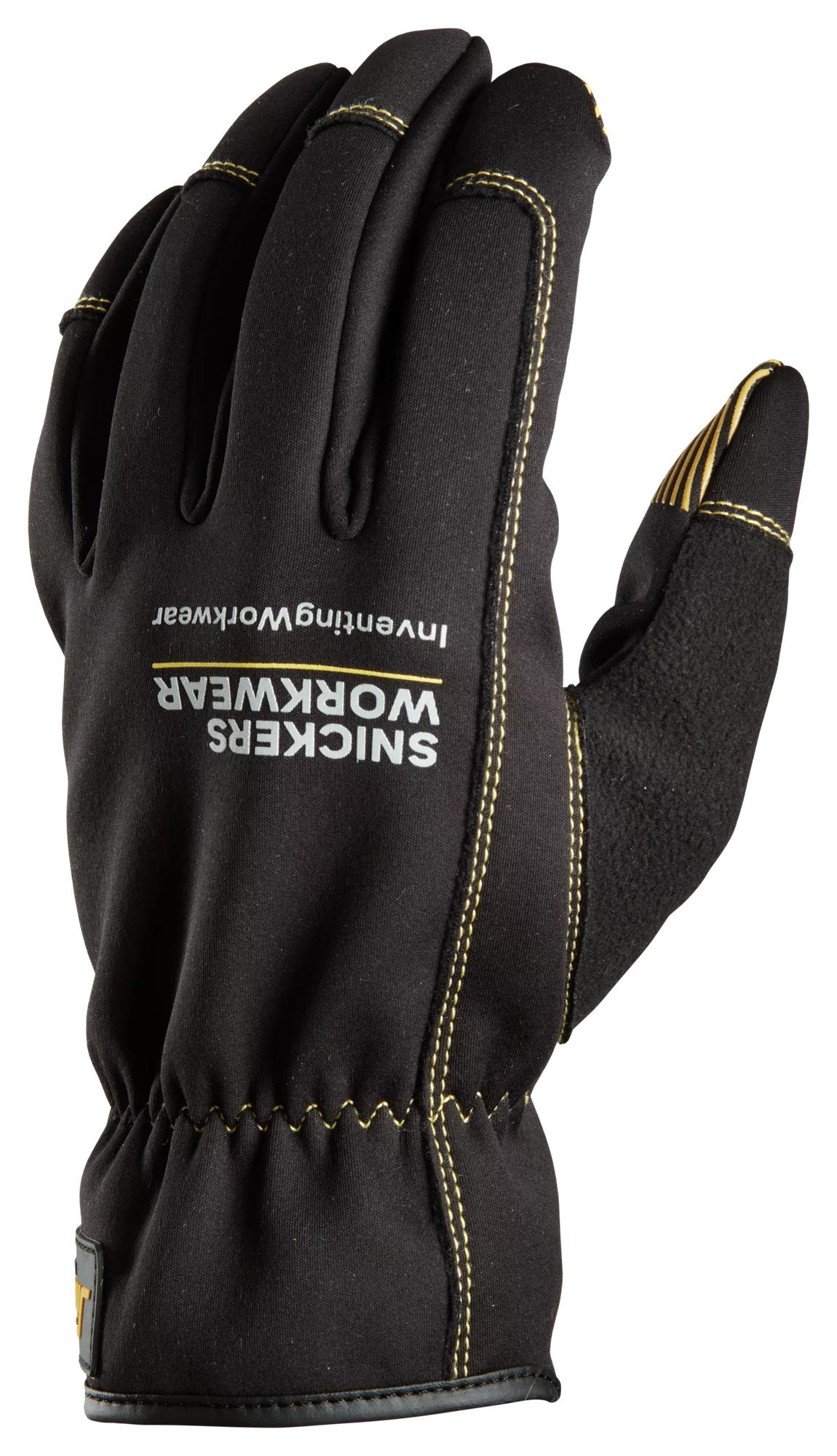 Snickers Workwear 9562 Weather Flex Dry Gloves in Black, back view