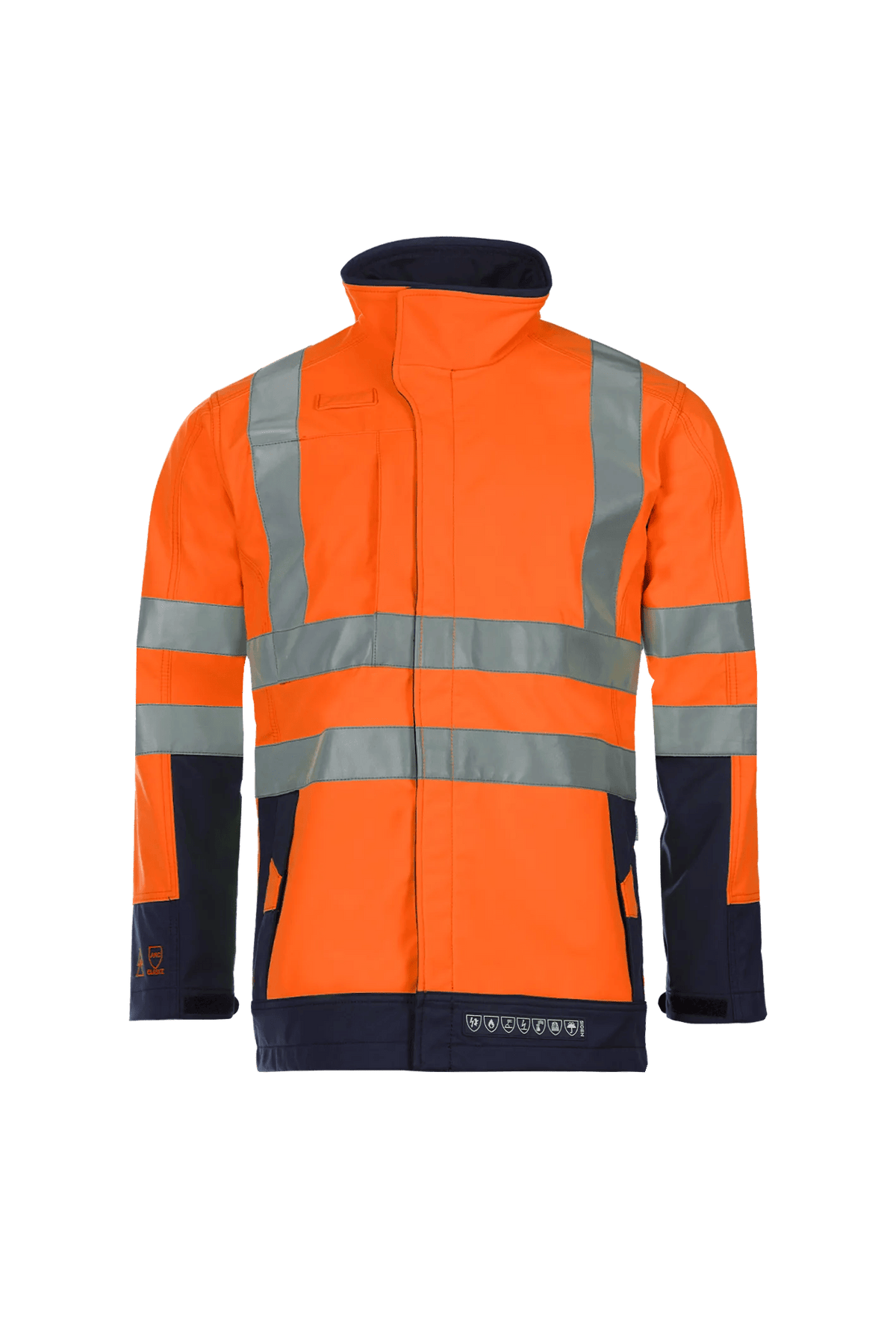 Sioen PRO Playford in High-vis orange/Navy blue, front view