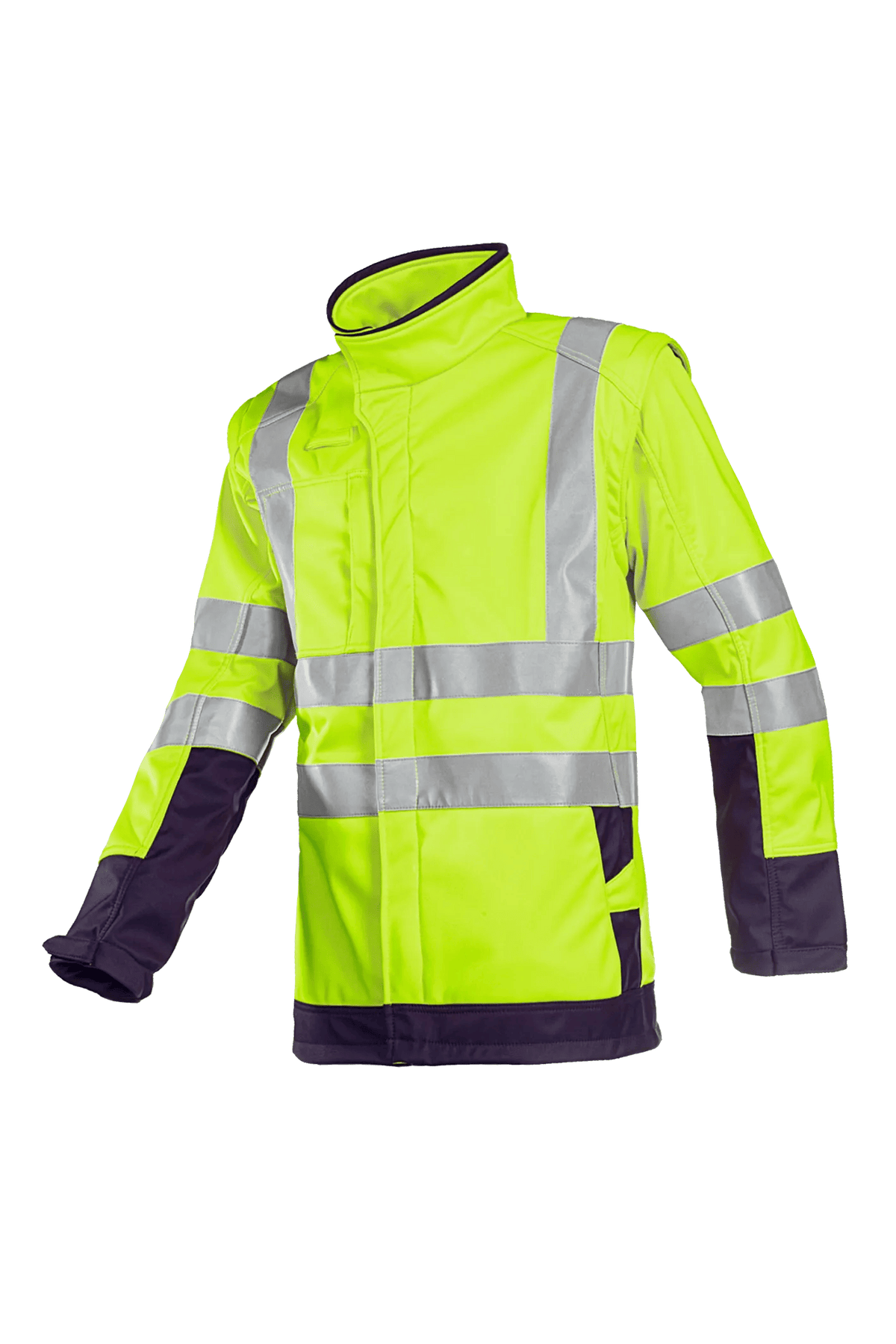 Sioen PRO Heatherton in High-vis yellow/Navy blue, side view