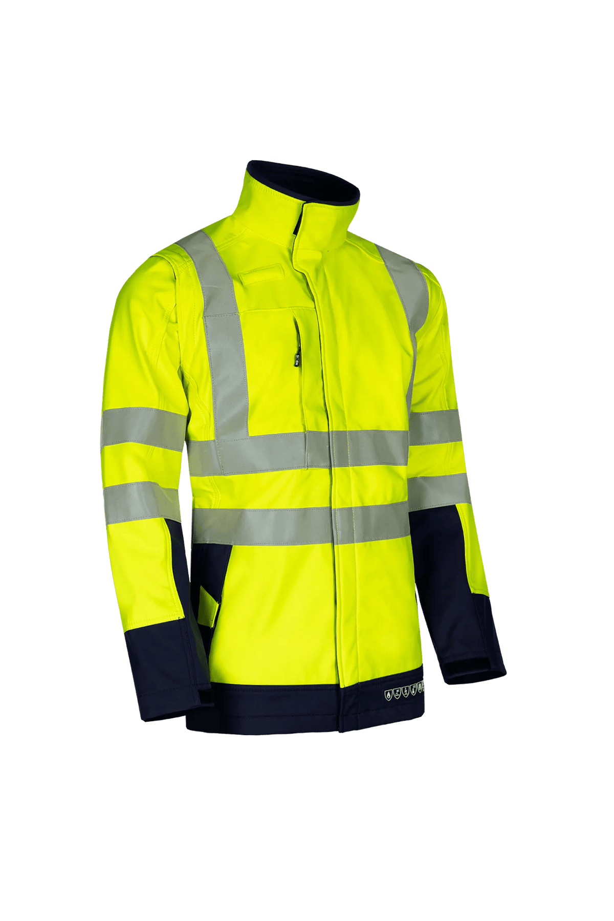 Sioen PRO Heatherton in High-vis yellow/Navy blue, side view