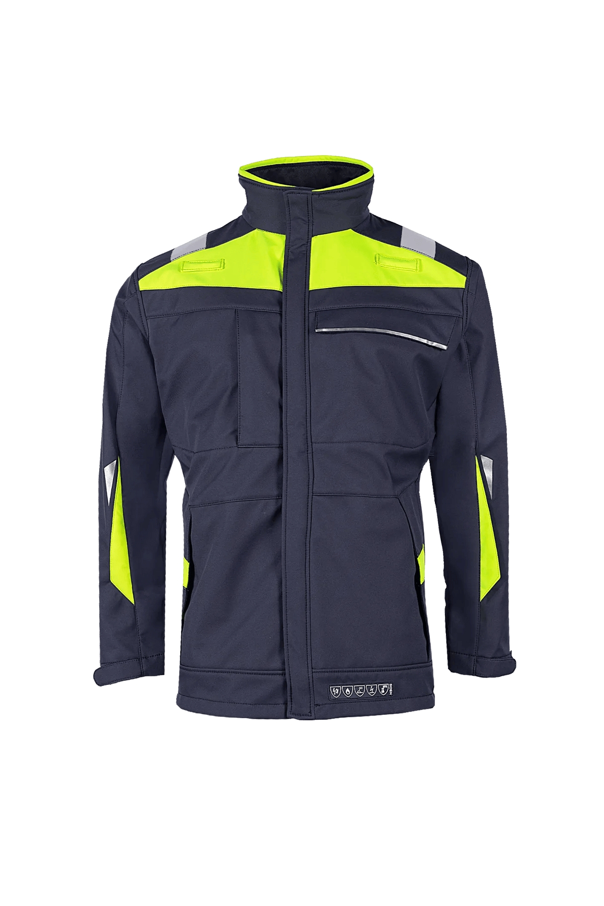 Sioen PRO Umiat in Navy blue/High-vis yellow, front view