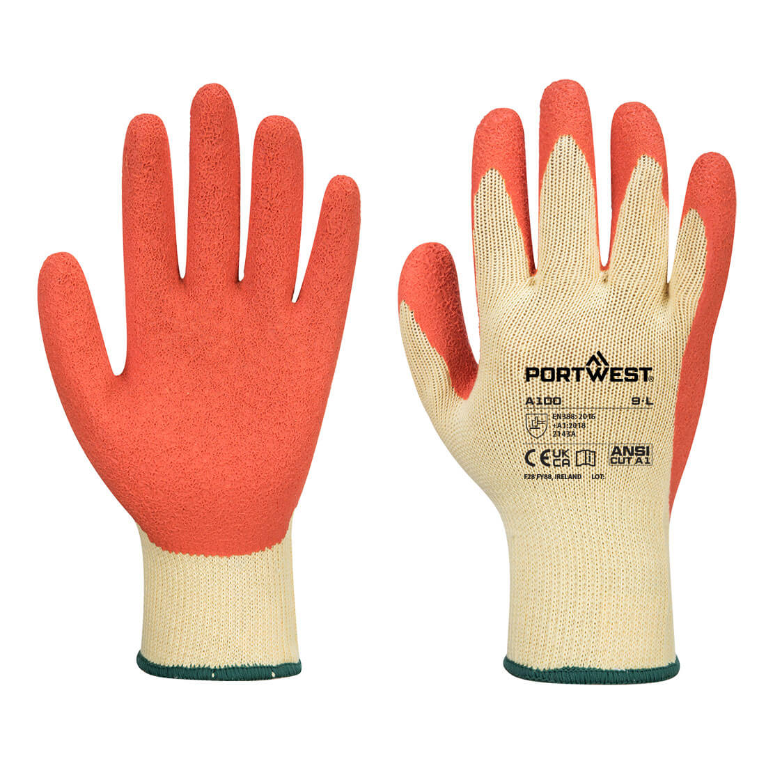 Portwest Grip 10 Latex Glove in Red/Black, image 3