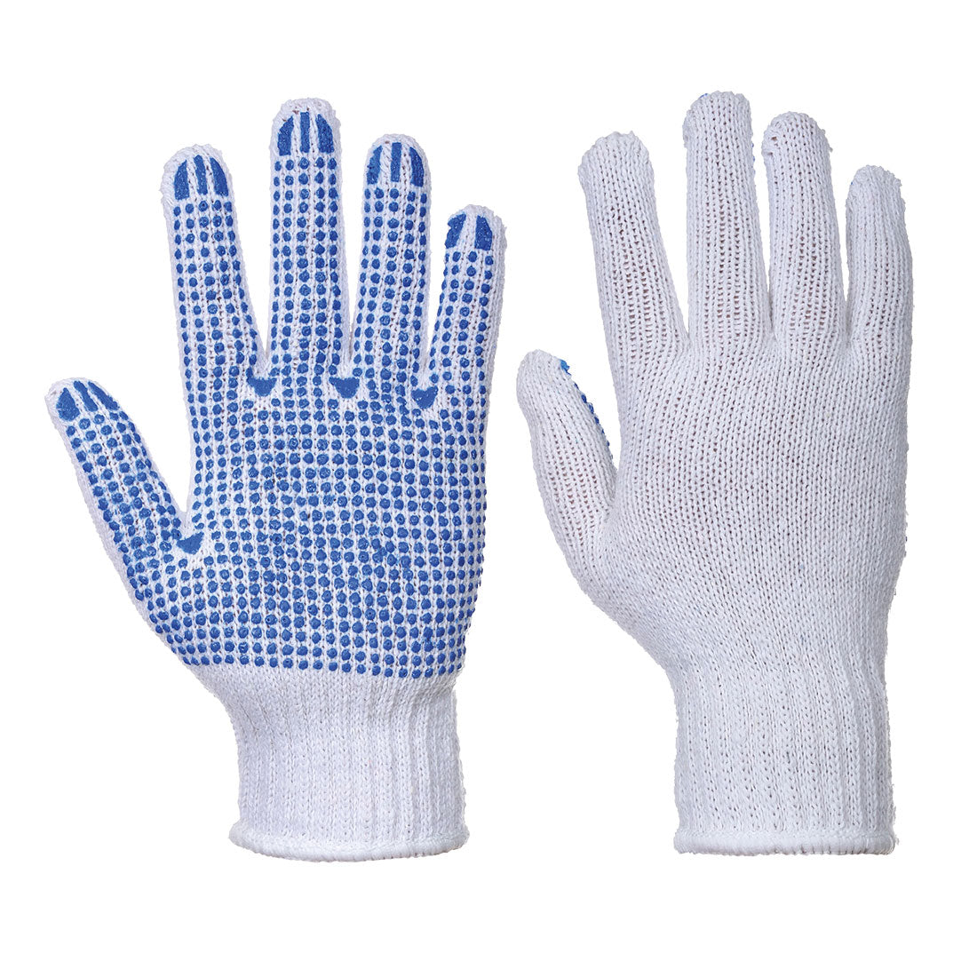 Portwest Liner 7 PVC Polka Dot Glove in White/Blue, main product image