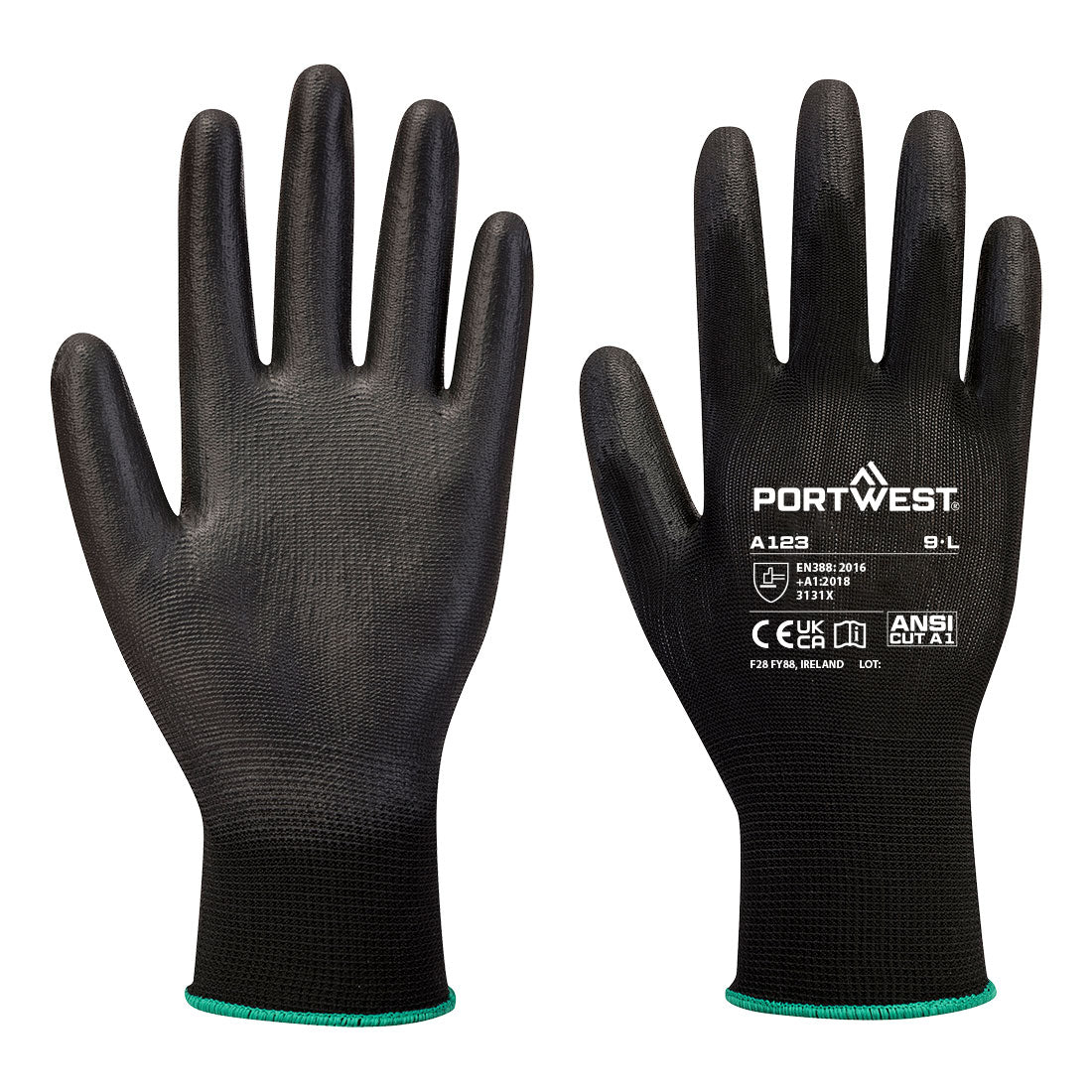 Portwest Grip 13 PU Latex Free Glove (144 pairs) in Black, main product image