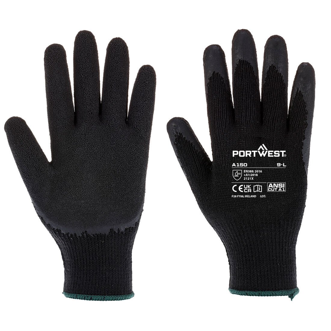 Portwest Grip 10 Latex Economy Glove in Black, image 2