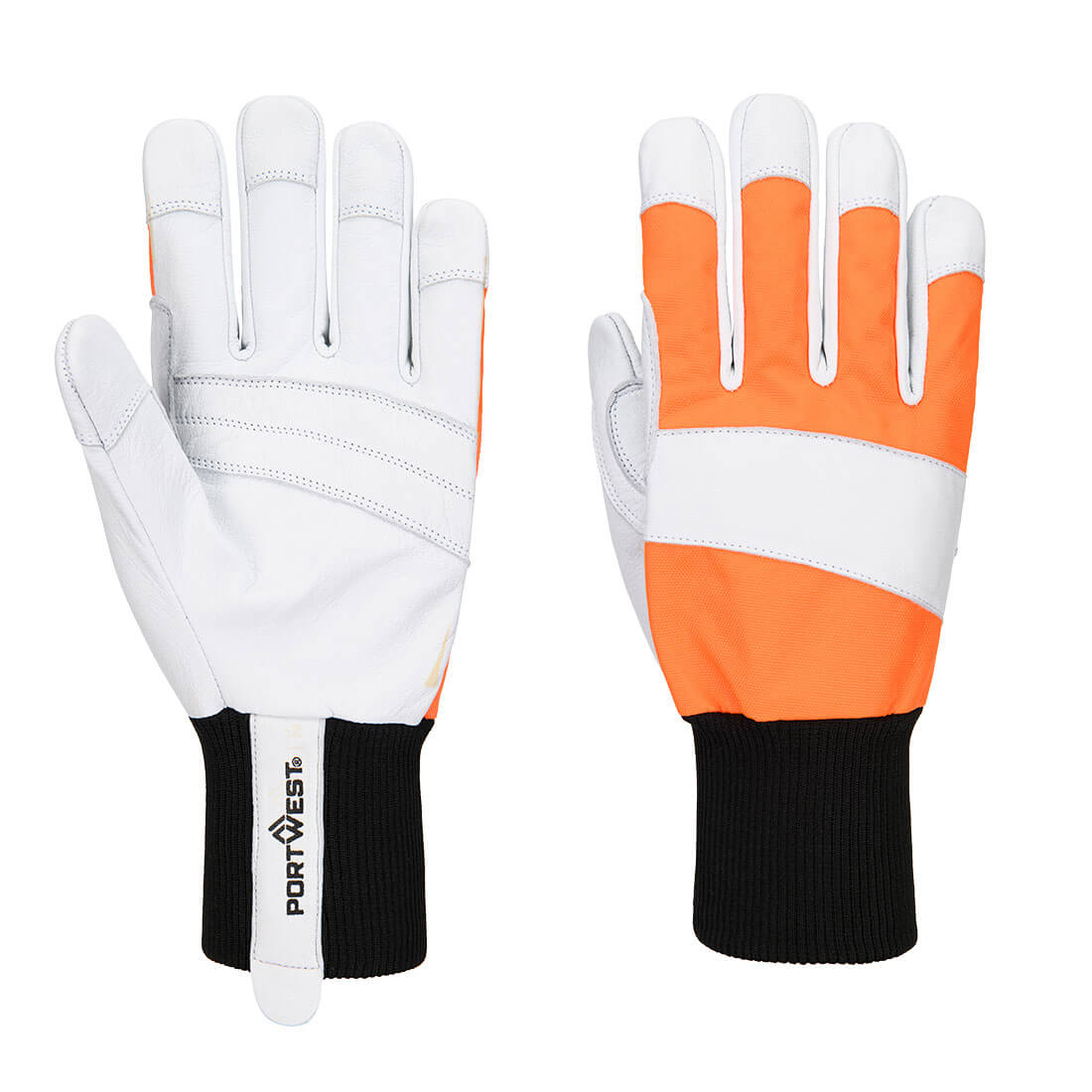 Portwest Chainsaw 150 Goat Leather Glove Class 1 in Orange, main product image