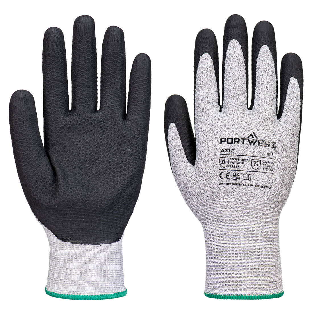 Portwest Grip 13 Nitrile Diamond Knit Glove in Grey/Black, main product image