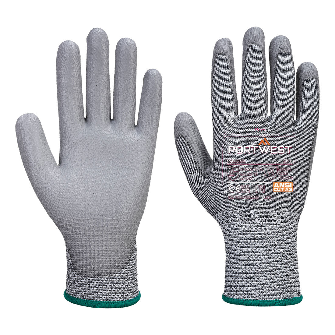 Portwest Cut C13 PU Glove in Grey, main product image