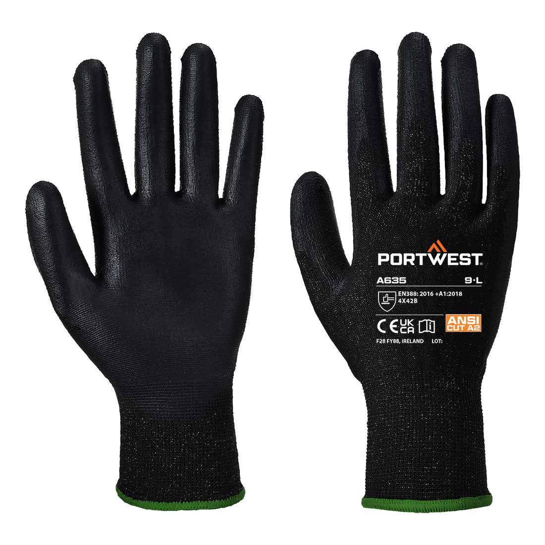 Portwest Cut B13 PU Economy Glove in Black, image 2
