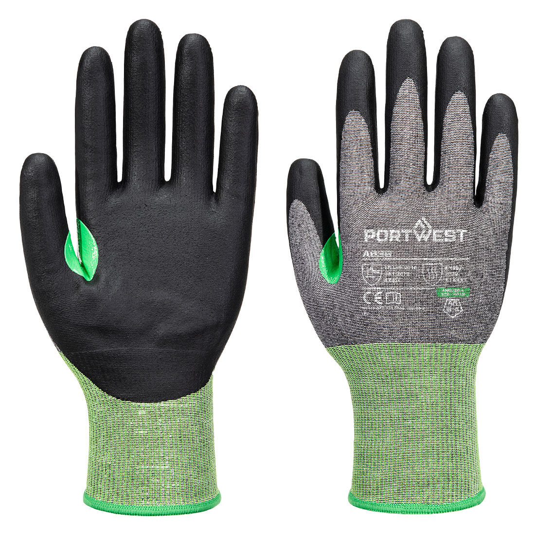 Portwest CS Cut C18 Nitrile Glove in Grey/Black, main product image