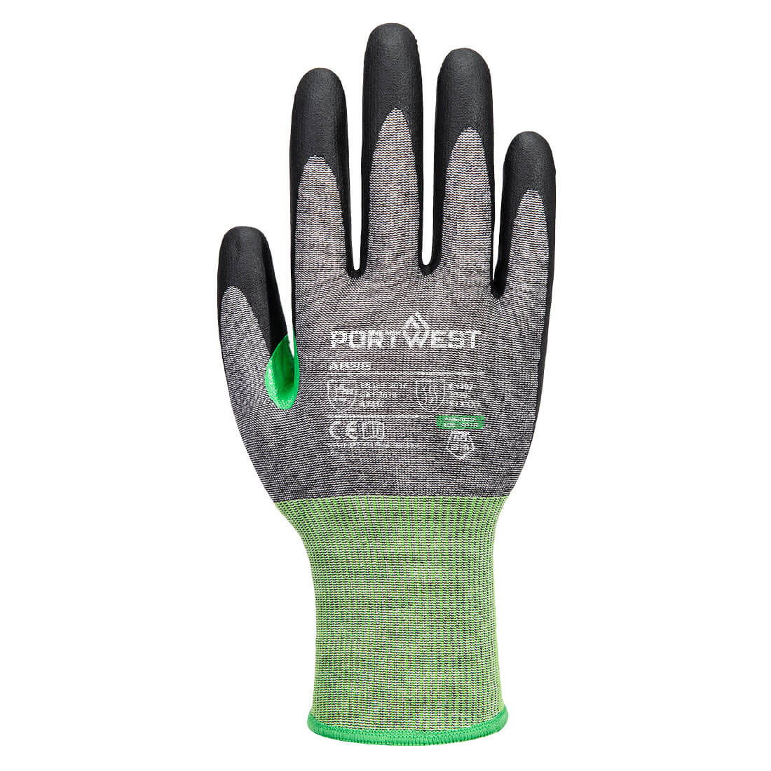 Portwest A636 CS Cut C18 Nitrile Glove in Grey/Black, back view